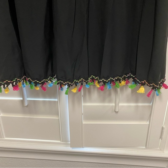 Black Dress with Colorful Embroidery and Tassels  3X never worn - Picture 6 of 7